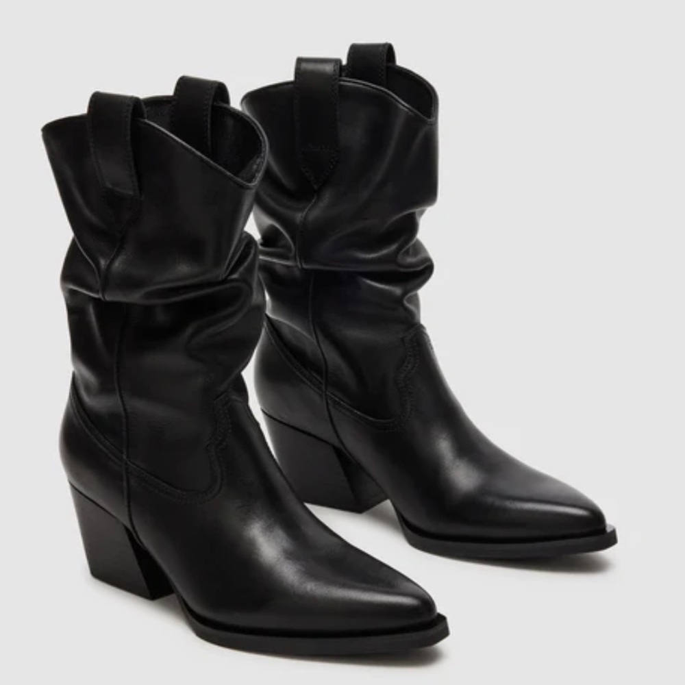 Steve Madden TAOS Trail Black Leather cowboy boots size 11